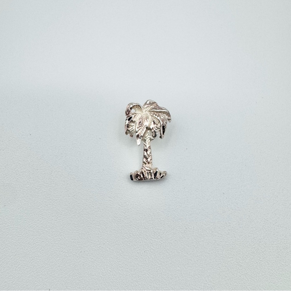 Silver Sand Brushed Palm Tree Pendant